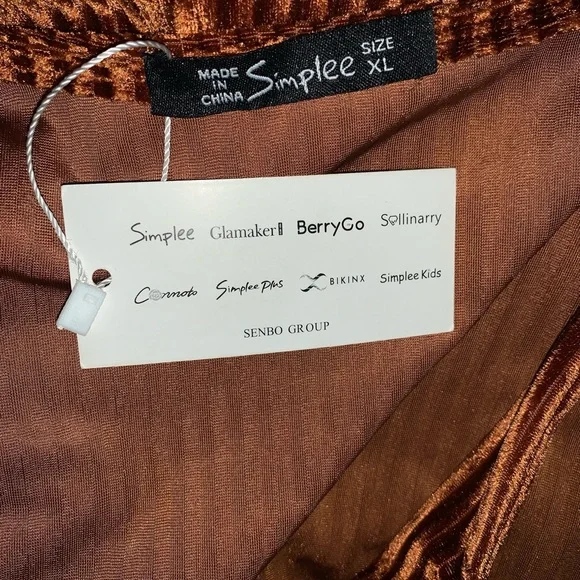 Simplee beautiful copper midi wrap dress - Picture 8 of 9